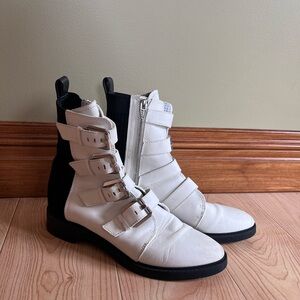 Black and white booties